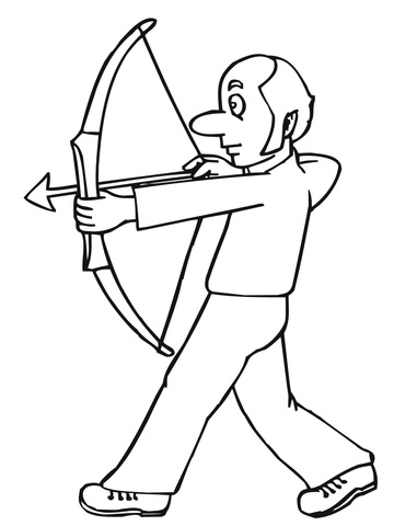 Funny Archer Coloring Page